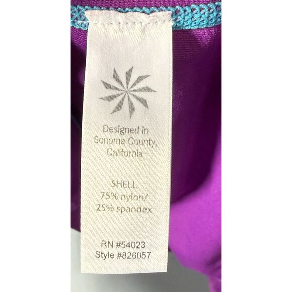 Athleta Womens Performance Top Small Purple Contrast Stitching Swim Rash Guard - Picture 11 of 12